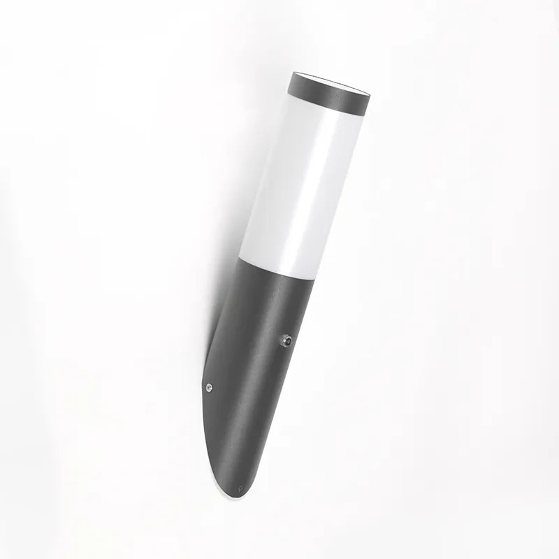 Candeeiro de parede exterior moderno cinzento escuro IP44 com sensor crepuscular - Rox Moderno