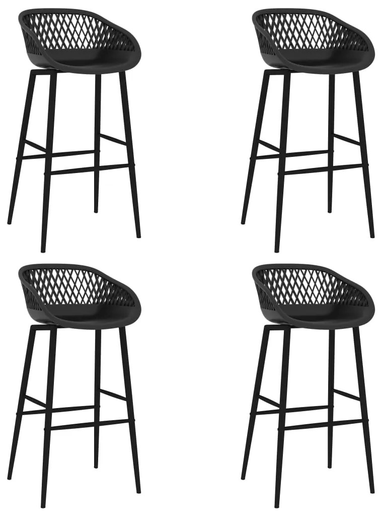 Cadeiras de bar 4 pcs preto