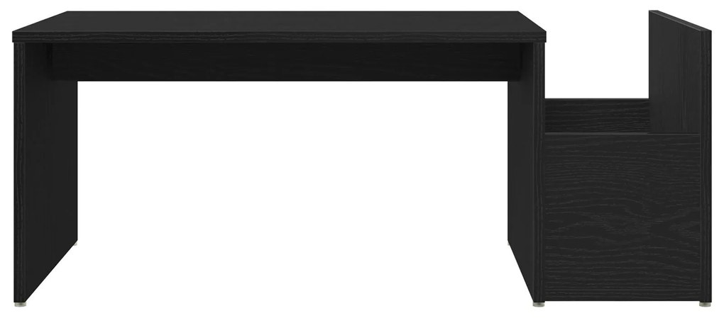 Mesa de Centro vidaXL Preta Carvalho 90x45x35 cm em Madeira de Engenha
