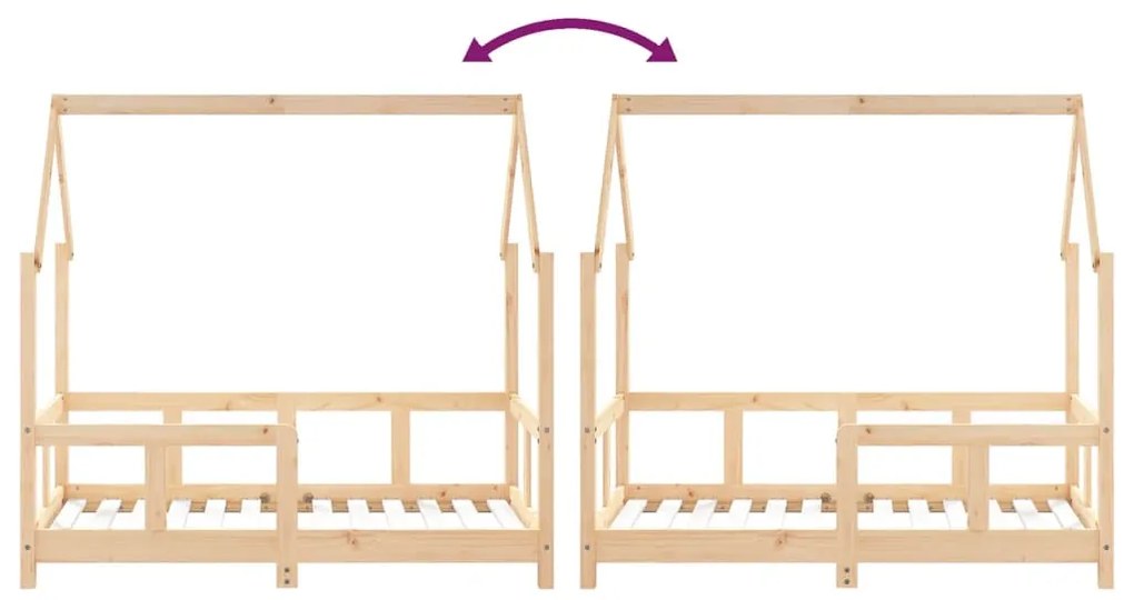 Estrutura de cama infantil 70x140 cm pinho maciço