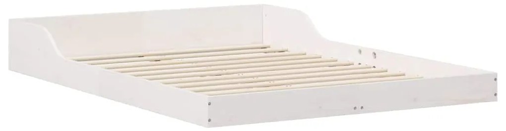 Estrutura da Cama Branco 140 x 190 cm Madeira de pinho maciça