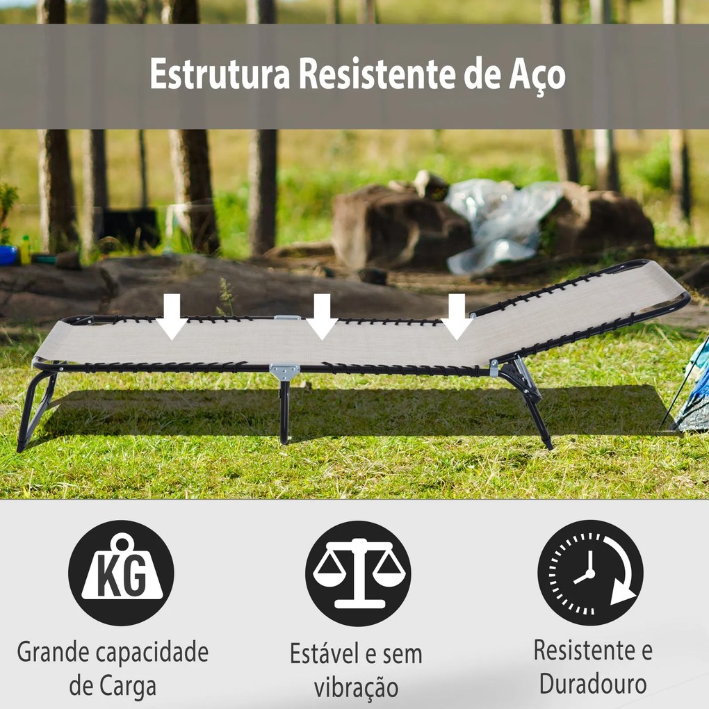 Espreguiçadeira de Jardim Dobrável e Ajustável com 4 Posições Espregui