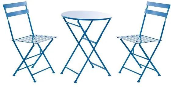 Conjunto de mesa com 2 cadeiras DKD Home Decor Azul Metal (3 pcs)