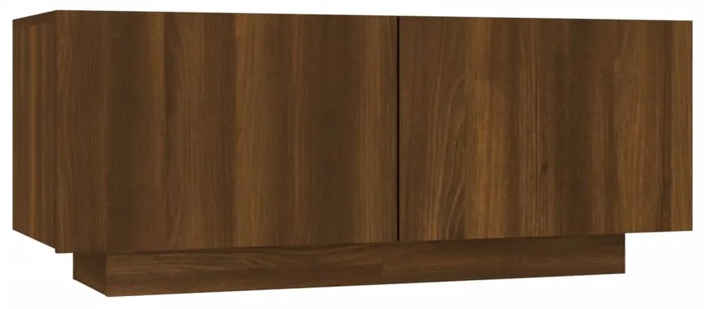 Conjunto móveis de TV 2pcs c/ LEDs madeira carvalho castanho
