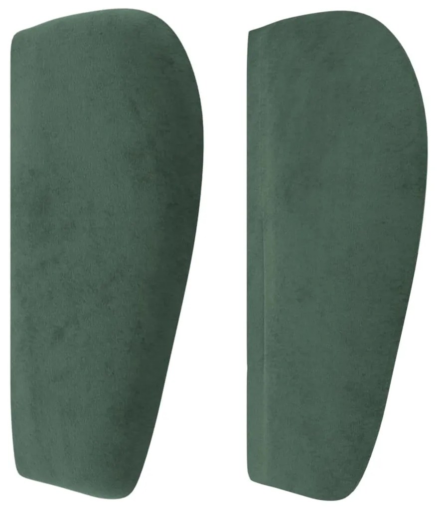 Cabeceira de cama c/ abas veludo 203x23x78/88cm verde-escuro