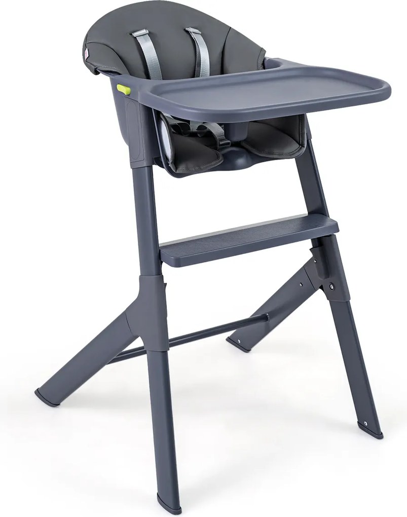 Cadeira de Refeição Infantil, 66 x 55 x 90 cm, 3 Modos de Utilização, Cinzento