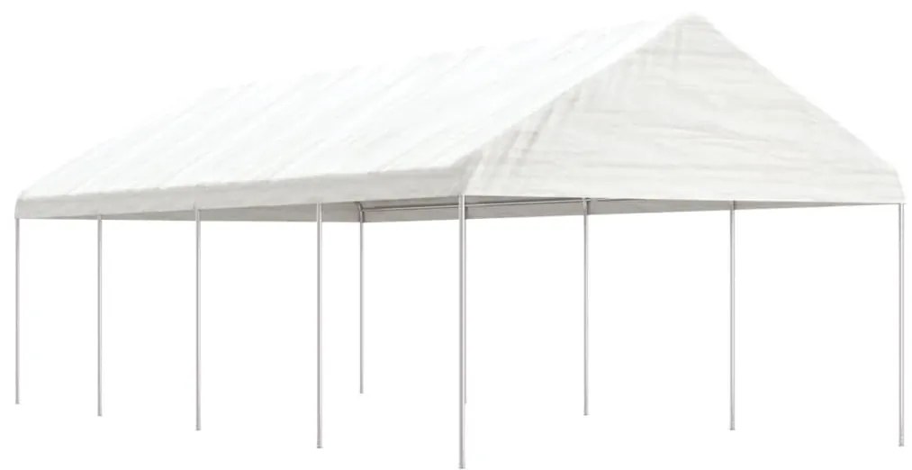Gazebo com telhado 8,92x4,08x3,22 m polietileno branco