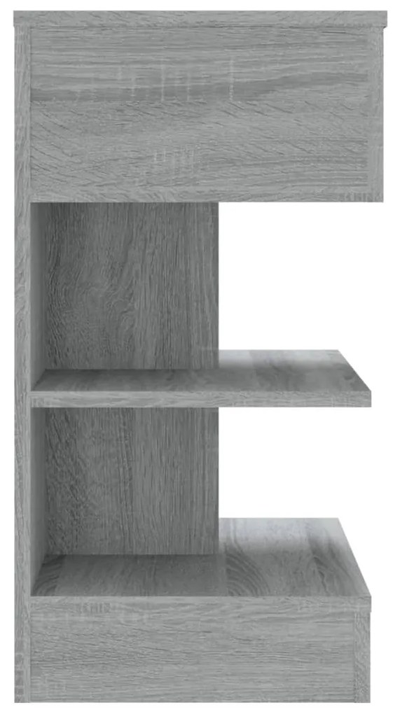 Mesa cabeceira 40x35x65 cm derivados de madeira cinzento sonoma