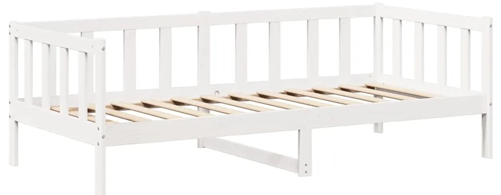 Conj. sofá-cama e banco c/ telhado 80x200cm pinho maciço branco