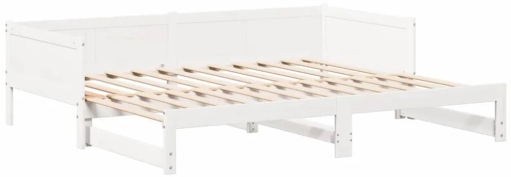 Cama de Dia com Extensão Branca 90x200 cm de Madeira de Pinho