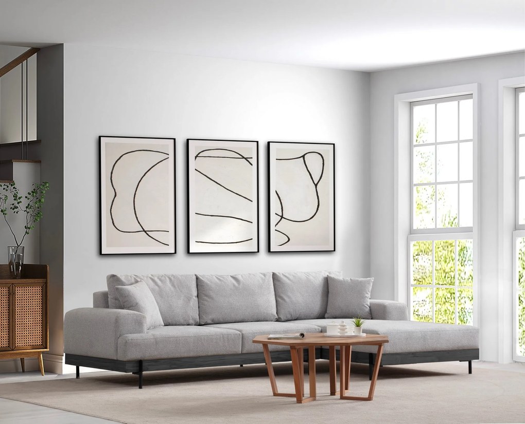 Sofá de Canto Eti – Cinzento – 280 x 170 cm