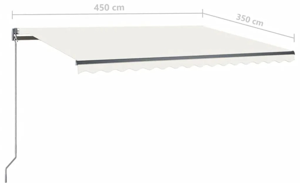 Toldo retrátil manual independente 450x350 cm cor creme