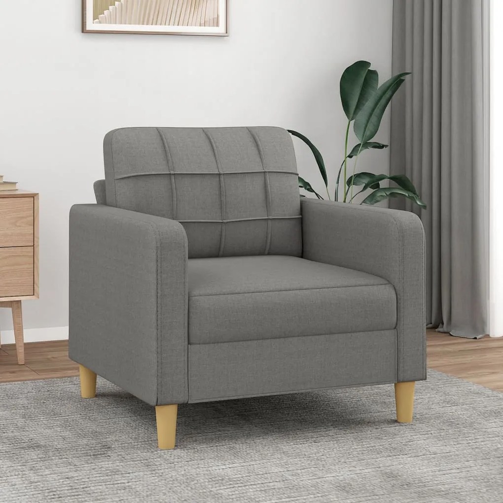 vidaXL Poltrona 60 cm tecido cinzento-escuro