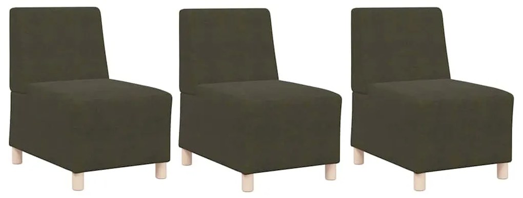 Cadeira Sofa 3 pcs Verde 55 cm Couro camurça sintético