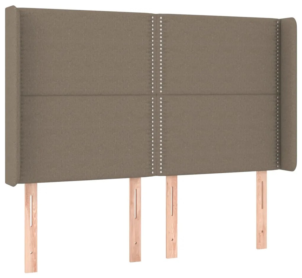 Cama box spring colchão/LED 140x190cm tecido cinza-acastanhado