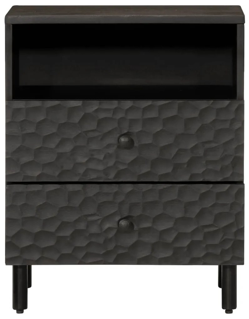 Mesa de cabeceira 50x33x60 cm madeira de mangueira maciça preto
