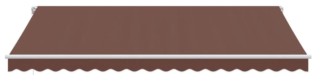 Toldo retrátil manual com luz LED 450x350 cm castanho