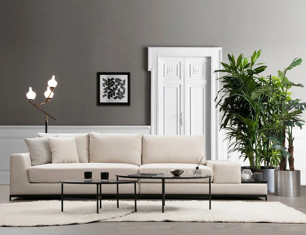 Sofá de 4 Lugares Line – Bege – 320 x 102 x 84 cm