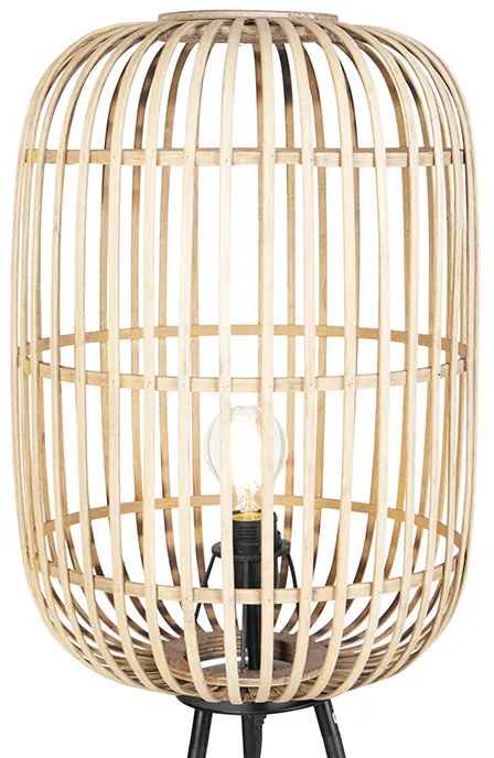 Candeeiro de pé inteligente rústico em vime com Wi-Fi A60 - Manila