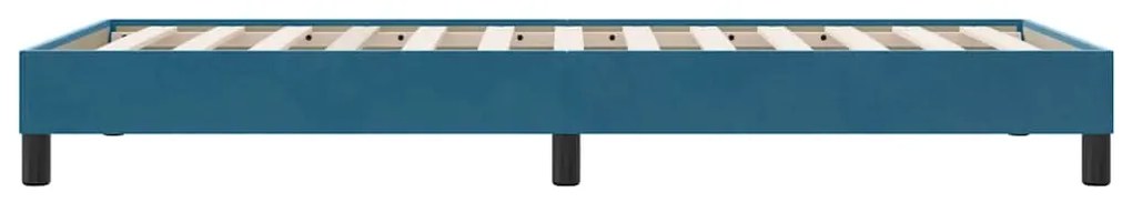 Estrutura de cama sem colchão 90x220 cm veludo azul-escuro
