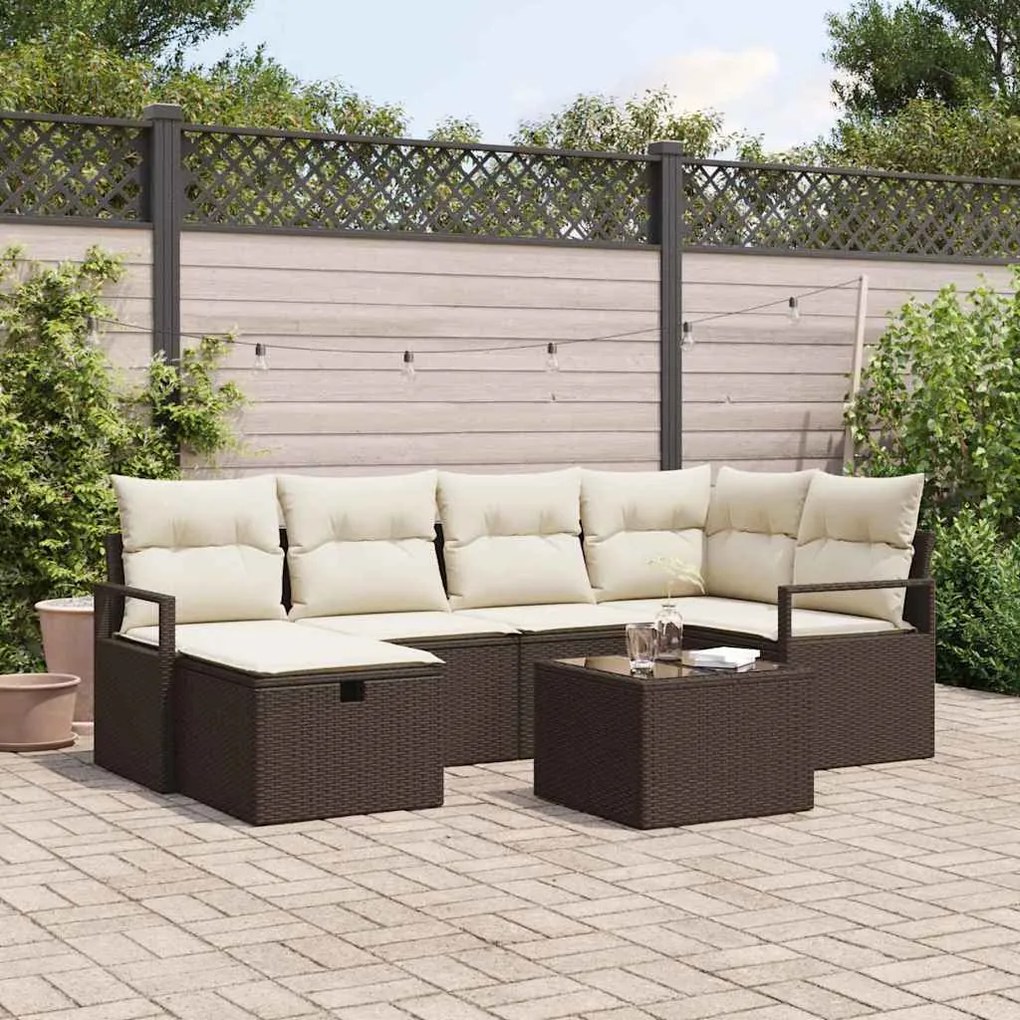 Conjunto de Sofás de Jardim vidaXL com Almofadas Rattan Polivalente Ca
