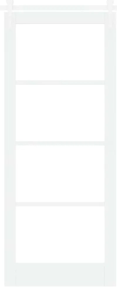 Conjunto de Porta Deslizante vidaXL com Kit de Hardware Branco 86x211