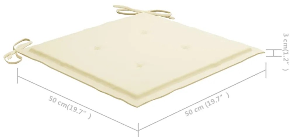 Cadeiras de jantar p/ jardim 8 pcs c/ almofadões acácia maciça