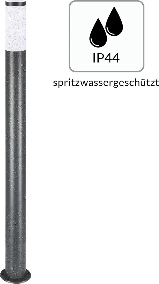 Candeeiro de jardim caminho Ivy em aço inoxidável 1000 x 76 mm com sensor antracite