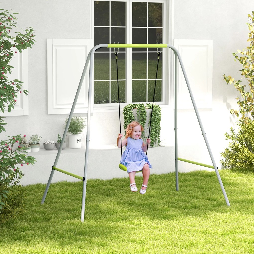 Baloiço de arco 2 em 1 para bebés com cinto de segurança de 5 pontos, para uso interior e exterior, verde