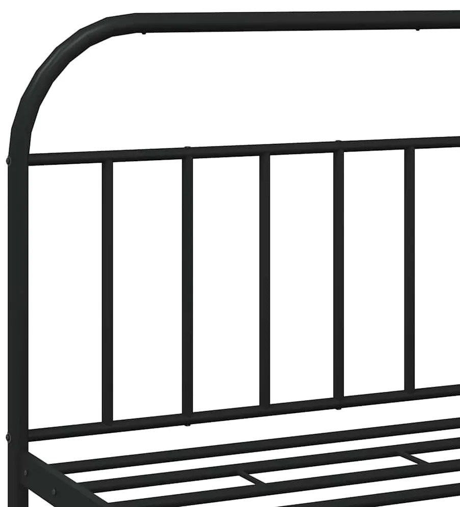 Estrutura de cama com cabeceira 183x213 cm metal preto
