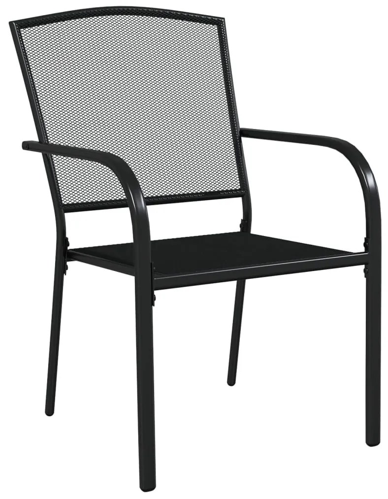 5 pcs conjunto de jantar para jardim aço antracite