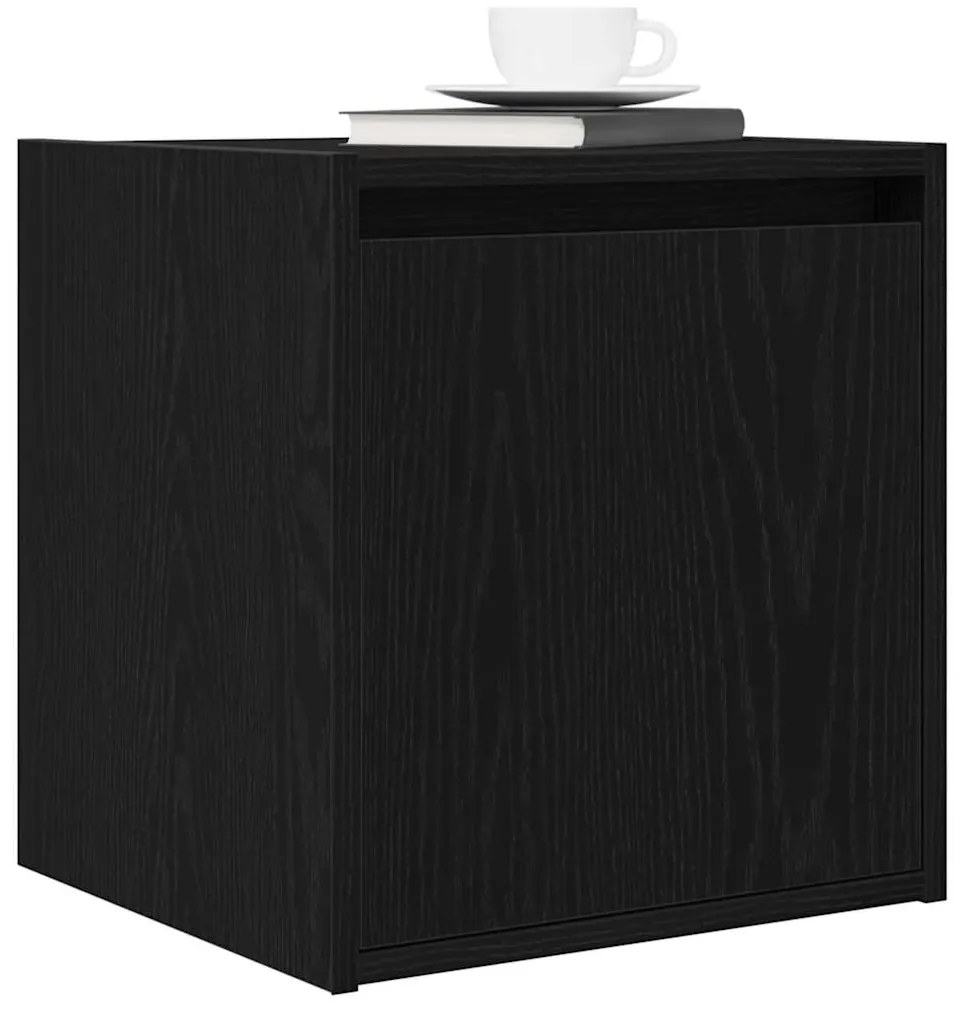 Mesas de cabeceira de parede 2 pcs 38x34x40 cm preto