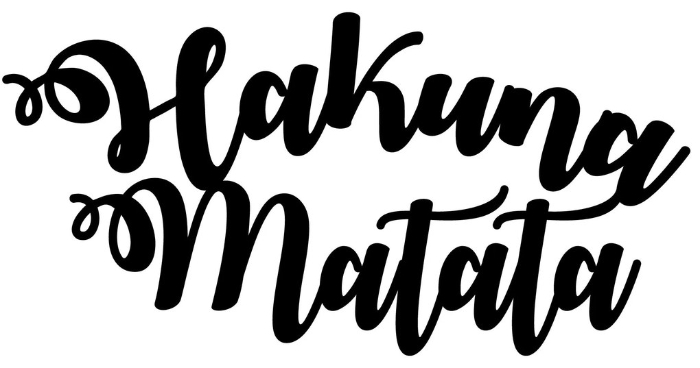 Acessório Decorativo de Parede Hakuna Matata – Preto – 70 x 35 cm