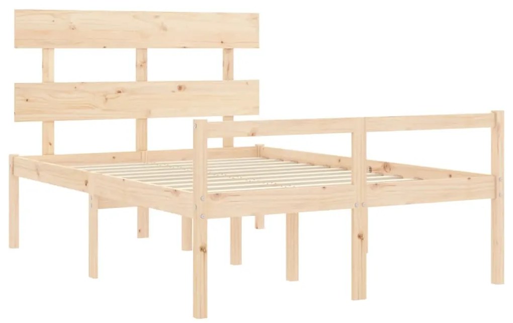Cama para idosos com cabeceira 140x200 cm madeira maciça