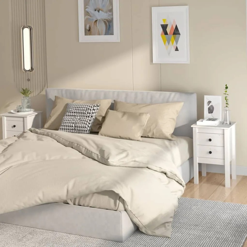 vidaXL Mesas de cabeceira 2 pcs 40x35x61,5 cm pinho maciço branco