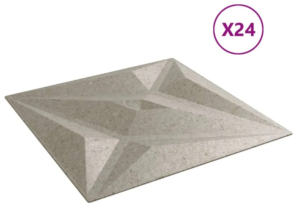Painéis de parede 24 pcs 50x50 cm 6m² XPS estrela betão