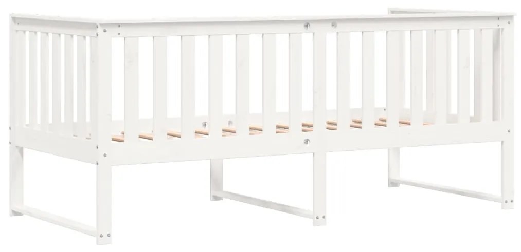 Sofá-cama 90x190 cm madeira de pinho maciça branco