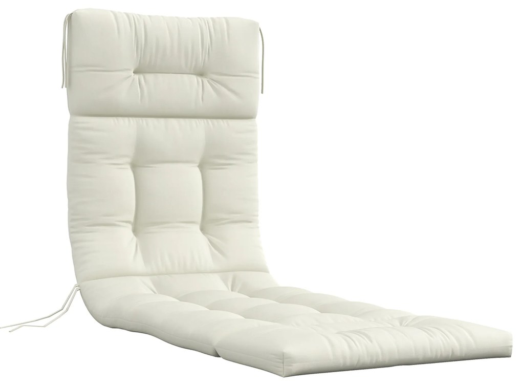 Outsunny Almofada para Espreguiçadeira 200x60x13 cm Almofada Retangular de Algodão para Espreguiçadeiras Creme | Aosom Portugal