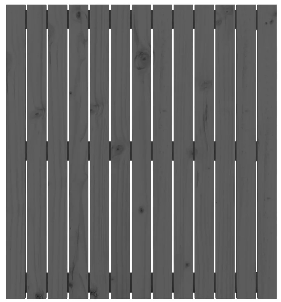 Cabeceira de parede 82,5x3x90 cm madeira de pinho maciça cinza