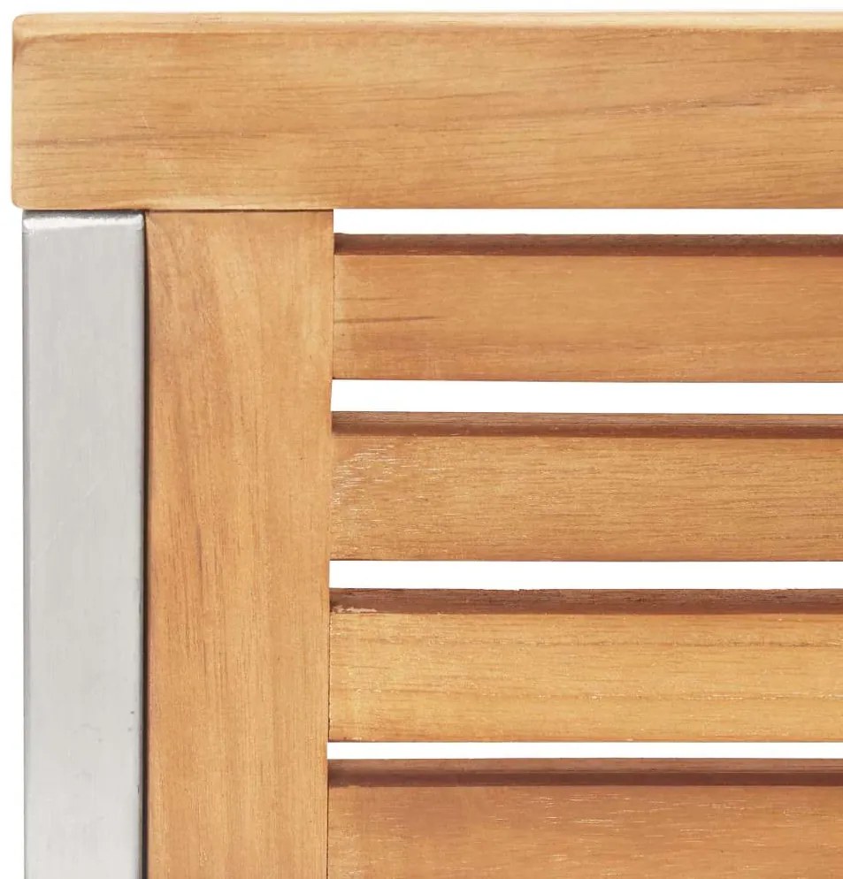 Conjunto de Jantar pra Jardim com 5 Peças : Mesa de Madeira Teak e Aço