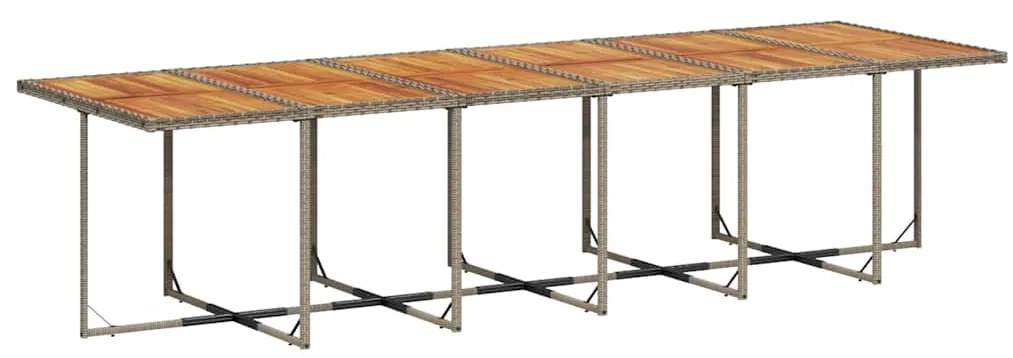 13 pcs conjunto jantar p/ jardim c/ almofadões vime PE cinzento