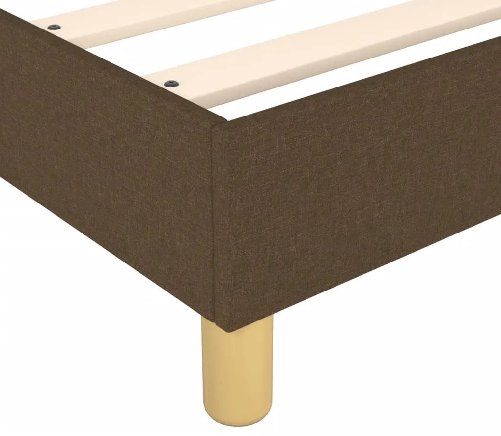 Cama com molas/colchão 140x190 cm tecido castanho-escuro