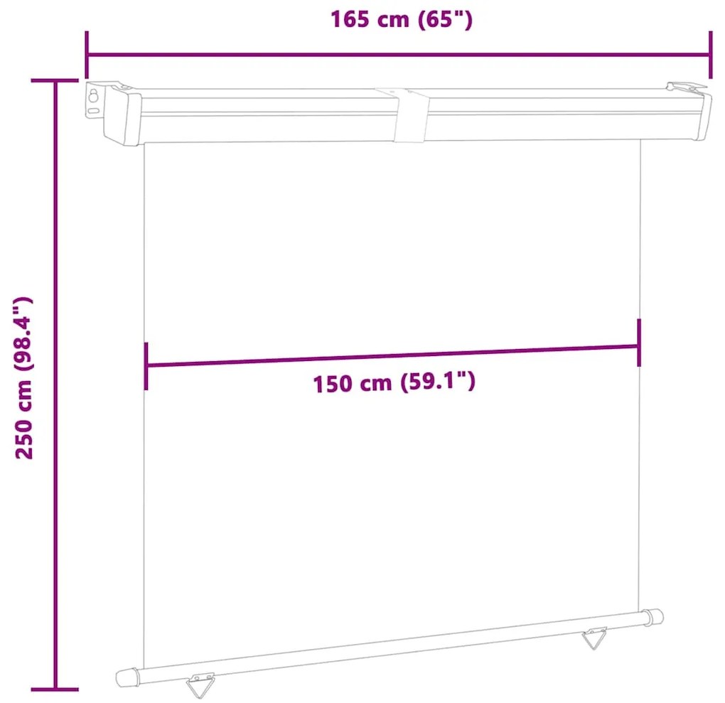 Toldo lateral para varanda 165x250 cm azul