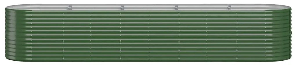 Canteiro elevado jardim 368x80x68 cm aço revestido a pó verde