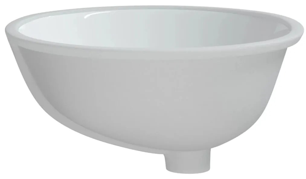 Lavatório casa de banho oval 47x39x21 cm cerâmica branco
