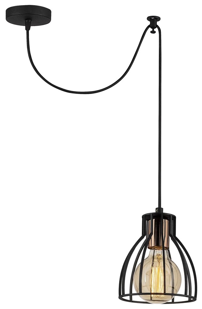 Candeeiro Chandelier Kemah – Preto – 53 cm Diâmetro x 108 cm Altura