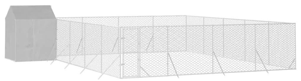 Canil de exterior com teto 10x10x2,5 m aço galvanizado prateado