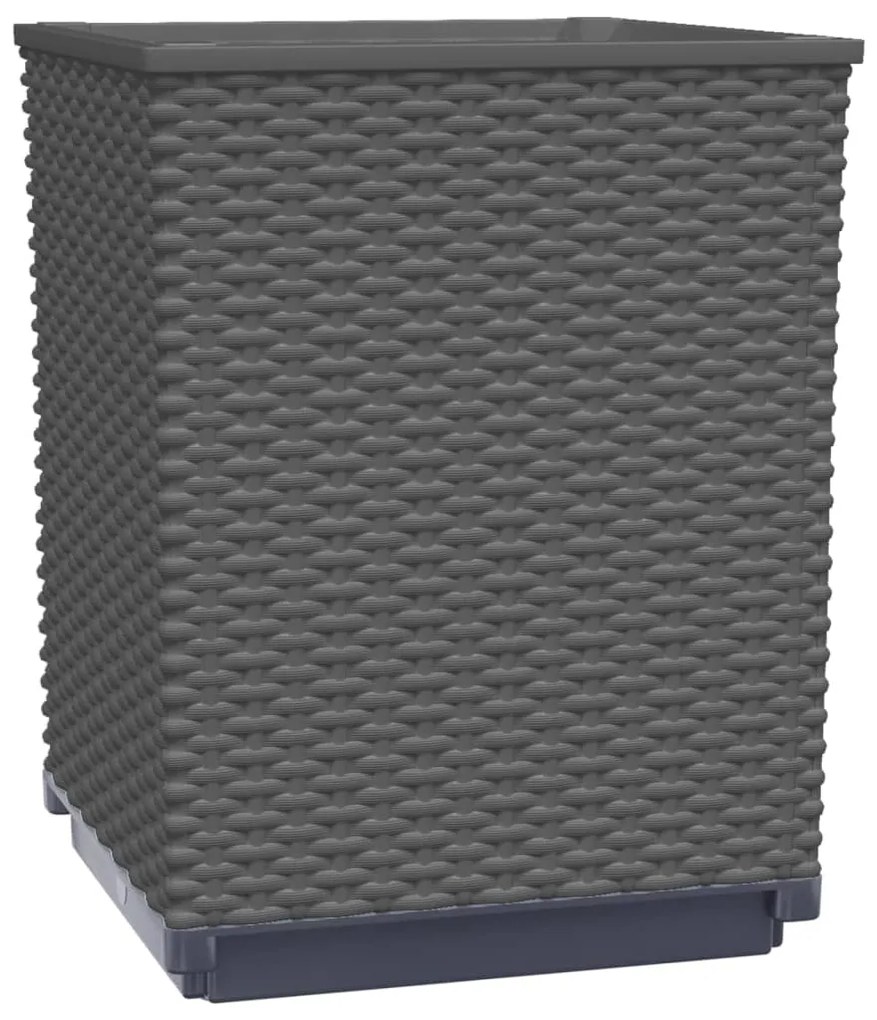 Vasos/floreiras 4 pcs 30x30x37 cm polipropileno preto