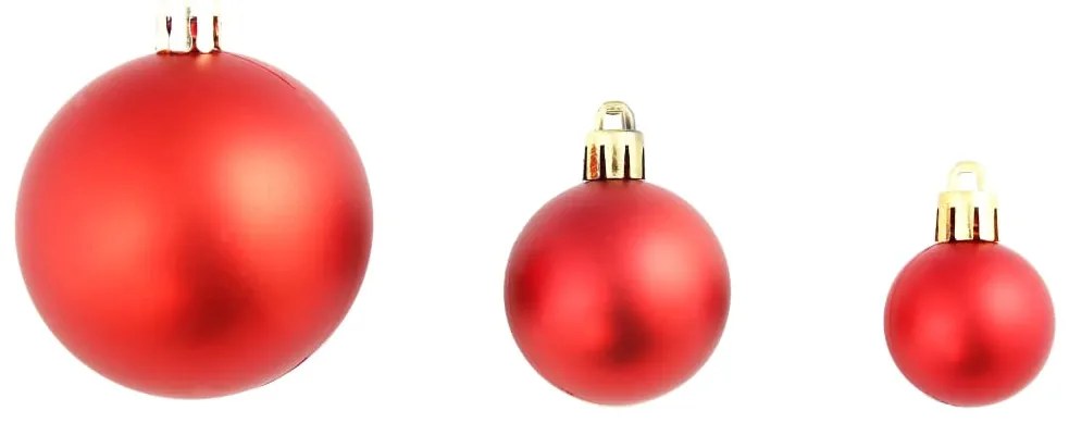 Conjunto de bolas de natal 100 pcs 3/4/6 cm vermelho
