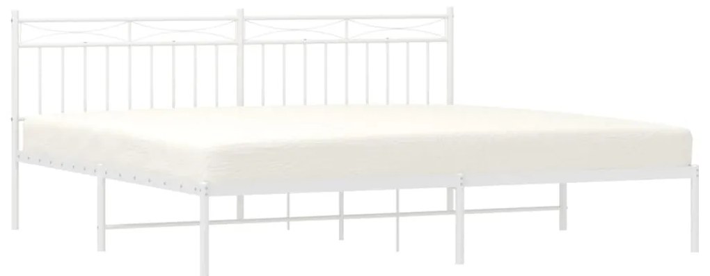 Estrutura de cama com cabeceira 200x200 cm metal branco